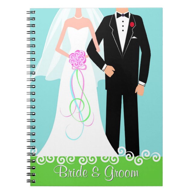 Bride & Groom Wedding Planner Journal Notebook (Front)
