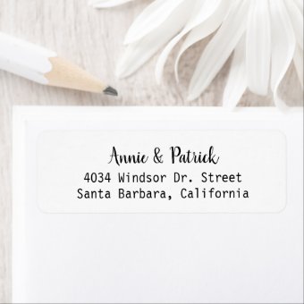 Bride & Groom Wedding Return Address Label | Zazzle