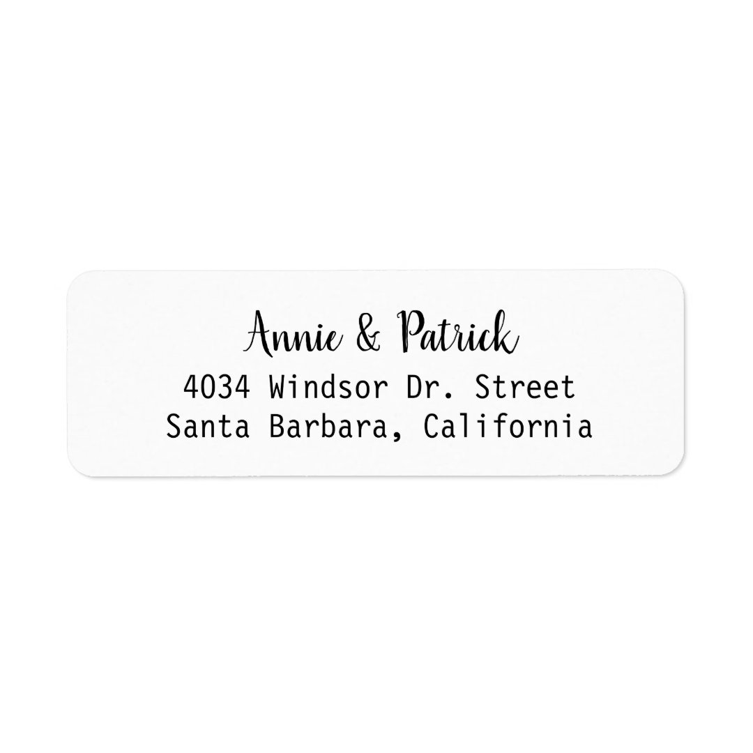 bride & groom wedding return address label Zazzle