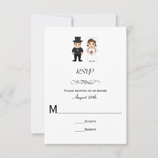 Bride & Groom - Wedding RSVP Card (Front)