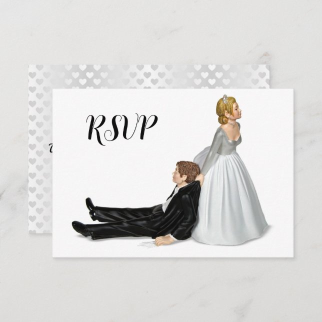 Bride & Groom Wedding RSVP Invitation (Front/Back)