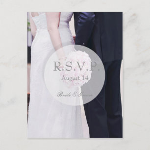 Bride & Groom Wedding RSVP Invitation Postcard