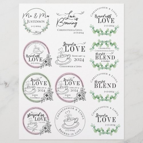 Bride Groom Wedding Tea Bag Favors