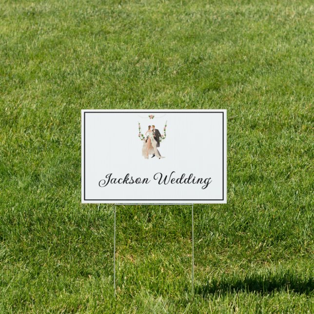 Bride & Groom Wedding Yard Sign (Insitu)