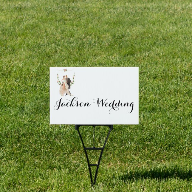 Bride & Groom Wedding Yard Sign (Insitu)
