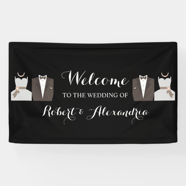 Bride & Groom Welcome Wedding Banner (Horizontal)