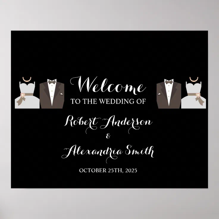 Bride & Groom Welcome Wedding Poster | Zazzle