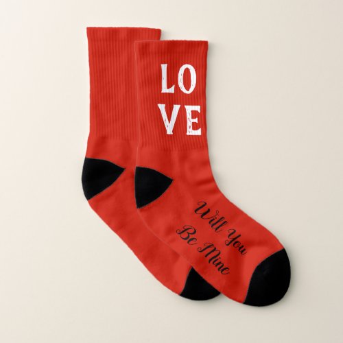 BRIDE GROOM Will You Be Mine Valentine Party Socks