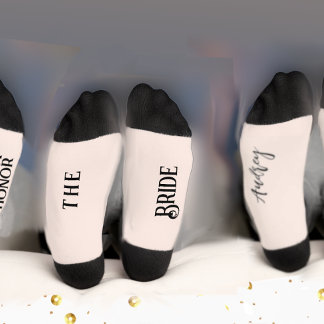 Bride & Groom with Wedding Date Bride's Socks