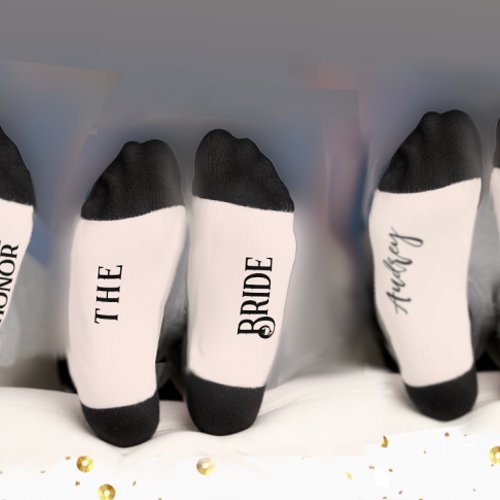 Bride  Groom with Wedding Date Brides  Socks