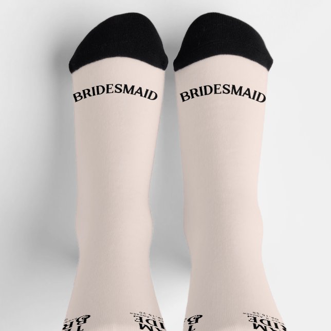 Bride & Groom with Wedding Date Bridesmaid  Socks (Top)