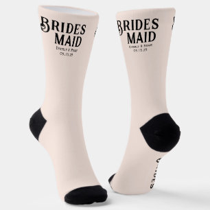 Bride & Groom with Wedding Date Bridesmaid  Socks