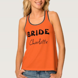Bride Halloween Party Orange And Black Name