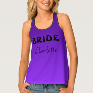 Bride Halloween Party Purple Gradient Name Tank Top