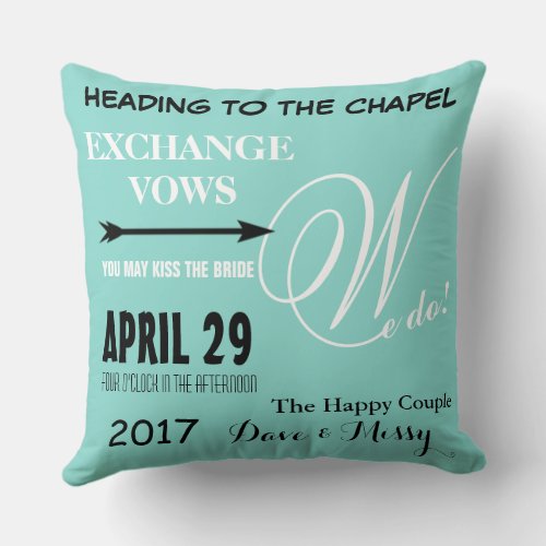 BRIDE Heading To The Chapel Wedding We Do Throw Pillow