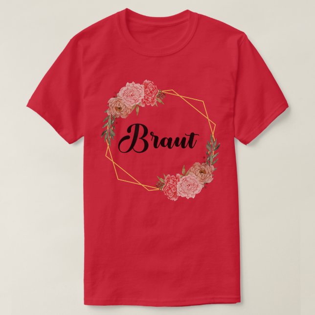 Bride Hen Party Floral Wreath Team Bride Marriage  T-Shirt (Design Front)
