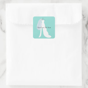 BRIDE Here Comes The Bride Bridal Party Square Sticker
