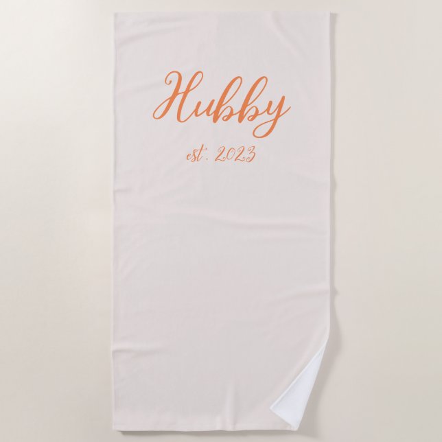 Bride Honeymoon Personalized Matching Hubby Wifey  Beach Towel (Front)