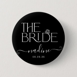 Bride I Do Crew Custom Name Wedding Ring  Button