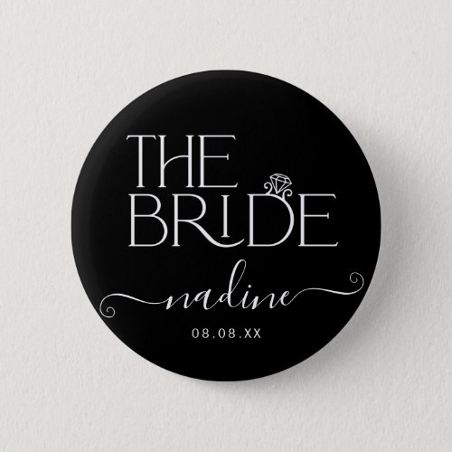 Bride I Do Crew Custom Name Wedding Ring  Button