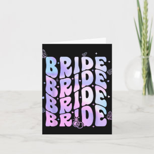 Bride I Do Crew Retro Groovy Bachelorette Party  Card