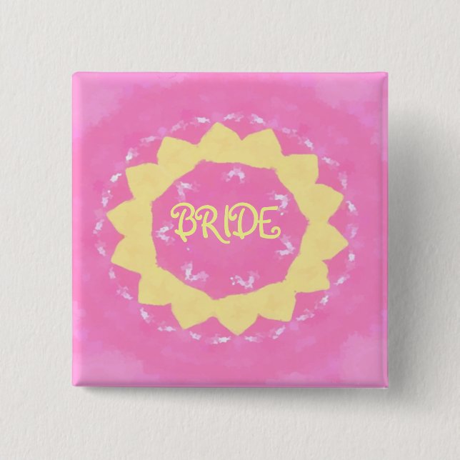 BRIDE in a sunflower Pinback Button (Front)