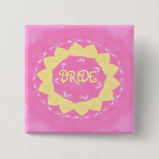 BRIDE in a sunflower Pinback Button