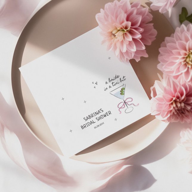 Bride In A Tini Bit Bridal Shower Napkins (Creator Uploaded)