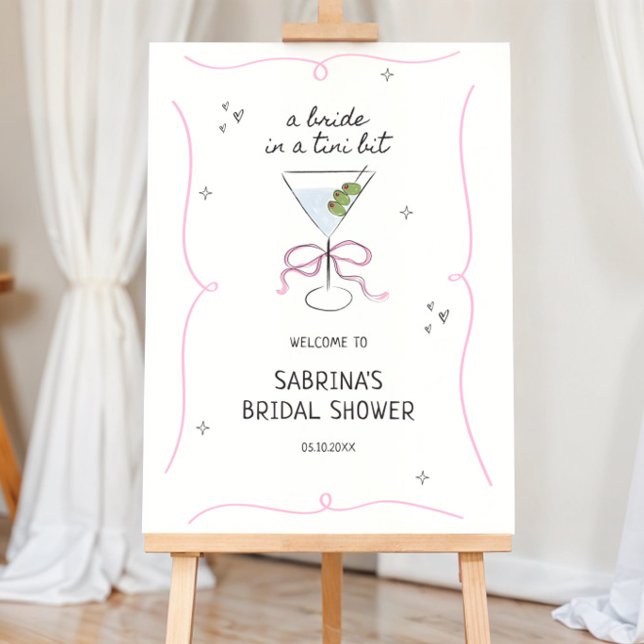 Bride In A Tini Bit Bridal Shower Welcome Foam Board (Creator Uploaded)