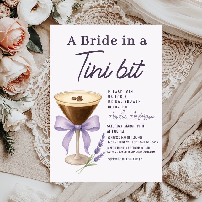 Bride in a Tini Bit Espresso Martini Bridal Shower Invitation (Creator Uploaded)