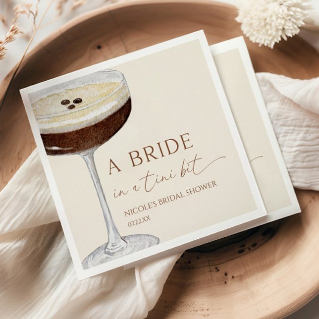 Bride In A Tini Bit Expresso Martini Bridal Shower Napkins (Creator Uploaded)