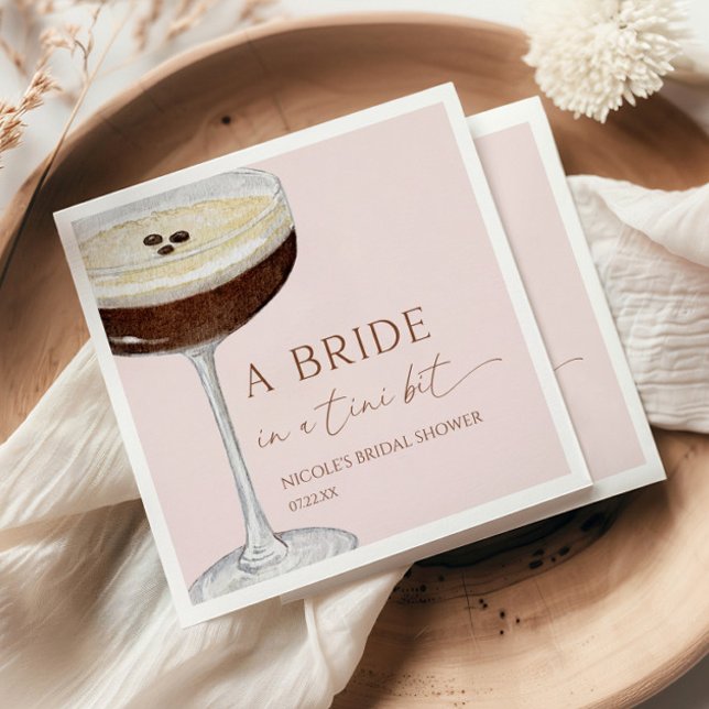 Bride In A Tini Bit Expresso Martini Bridal Shower Napkins (Creator Uploaded)