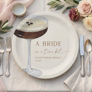 Bride In A Tini Bit Expresso Martini Bridal Shower Paper Plates