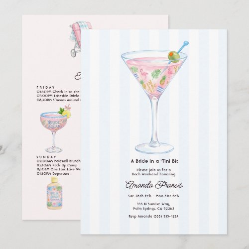 Bride in a Tini Bit Palm Springs Bachelorette Invitation