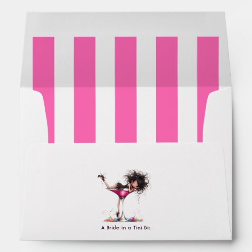 Bride in a Tini Bit Pink Striped Bachelorette Part Envelope