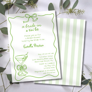 Bride In A Tini Bit Scribble MartinBridal Shower Invitation