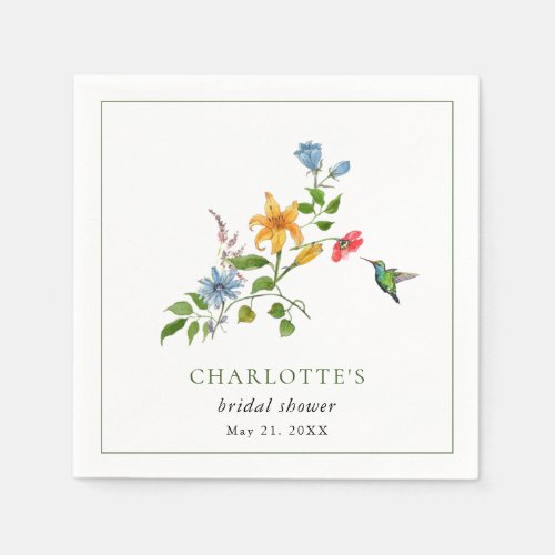 Bride in bloom Floral Bridal Shower Napkins