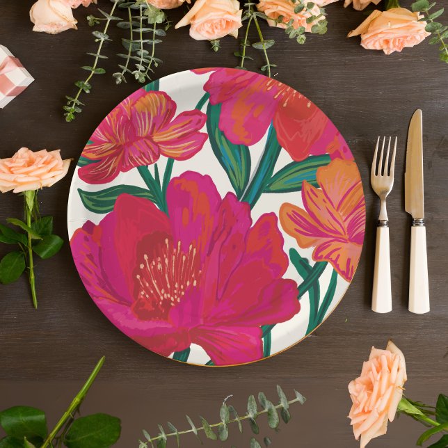 Bride in bloom floral Bridal Shower table decor  Paper Plates (Creator Uploaded)