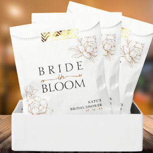 Bride in Bloom Tan Brown Bridal Shower Favor Bag