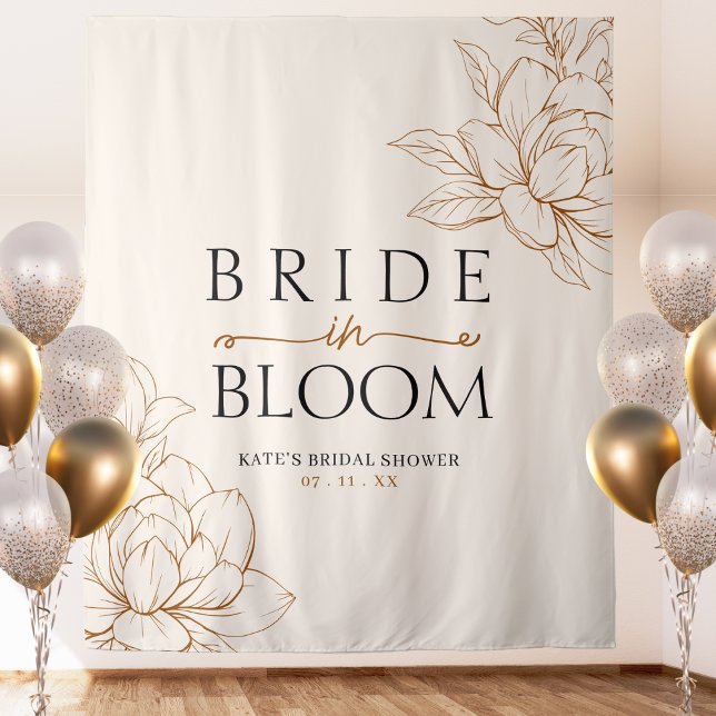 Bride in Bloom Tan Brown Bridal Shower Tapestry (Bride in Bloom Tan Brown Bridal Shower Tapestry
)