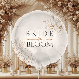 Bride in Bloom Tan Brown Floral Bridal Shower Balloon