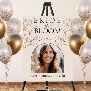 Bride in Bloom Tan Brown Photo Bridal Shower Foam Board