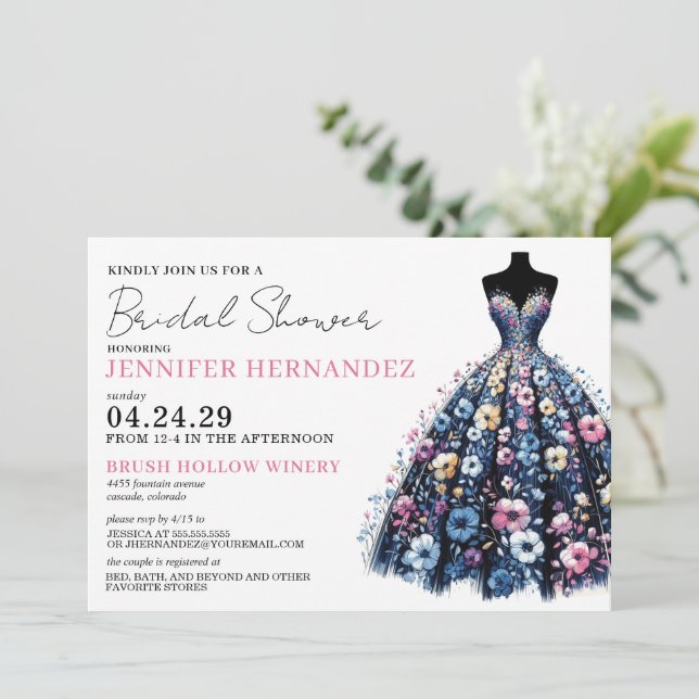 Bride in Bloom Wildflowers Bridal Shower Invitation (Standing Front)