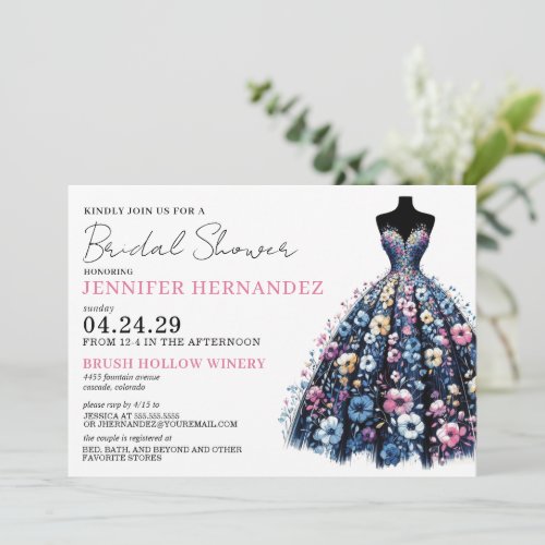 Bride in Bloom Wildflowers Bridal Shower Invitation