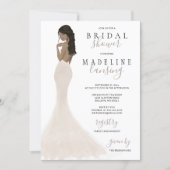 Bride in Champagne Lace Gown Bridal Shower Invitat Invitation (Front)