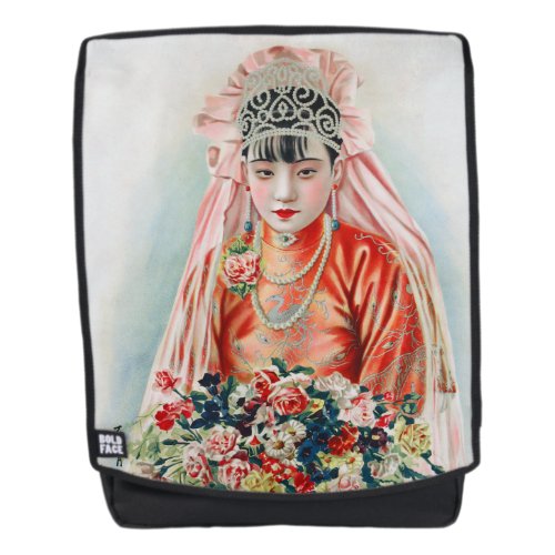 Bride in Chinese Red Wedding Shanghai Yuefenpai Backpack