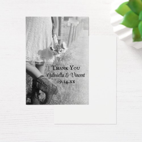 Bride in Cowboy Boots Farm Wedding Favor Tags