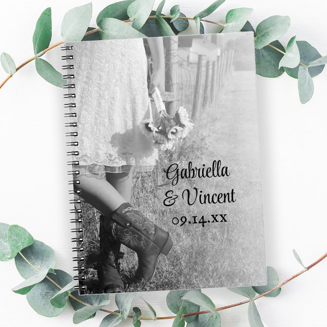 Bride in Cowboy Boots Sunflowers Country Wedding Notebook (Creator Uploaded)