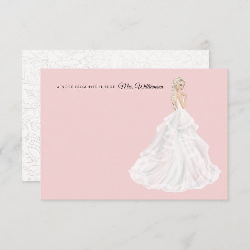 Bride in Gown Bridal Shower Thank You Card