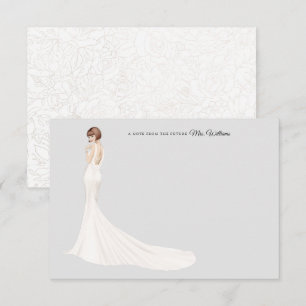 Bride in Gown Bridal Shower Thank You Card